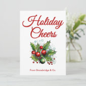  Text-Only Holiday Card | Add Business Name Feestdagenkaart (Staand voorkant)