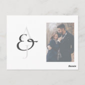 Text Overlay Monogram Foto Weddenschap Briefkaart (Achterkant)
