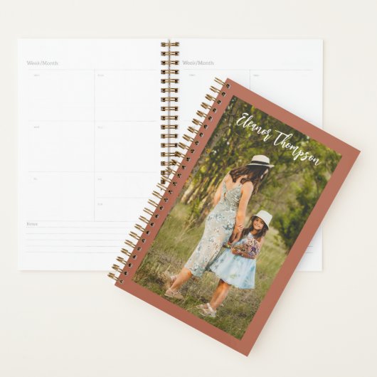 Text Overlay Name Terracotta Personalized Photo Planner (Display)