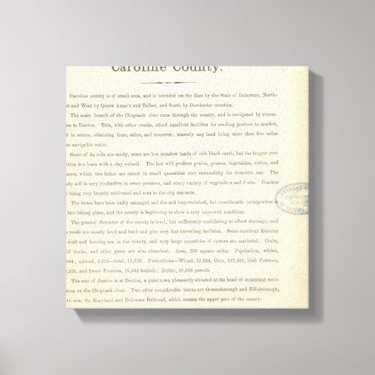 Text Page Caroline County Canvas Afdruk (Voorkant)