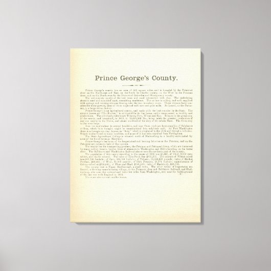 Text Page Prince George's County Canvas Afdruk (Voorkant)