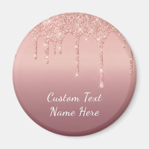 Text Roos Gold Blush Glitter Sparkle Drift Weddens Magneet
