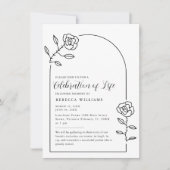 Text Rozen Arch Celebration of Life Invitation Kaart (Voorkant)