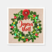 Text serviette de table joyeux noël cocktail servet (Voorkant)