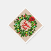 Text serviette de table joyeux noël cocktail servet (Hoek)