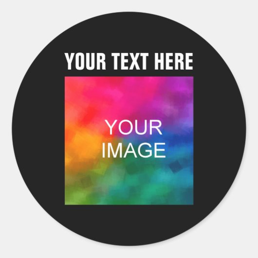 Text Upload Photo Boys Kids Modern Template Ronde Sticker (Voorkant)