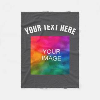 Text Upload Photo Template Boys Kids Modern _1  Fleece Deken