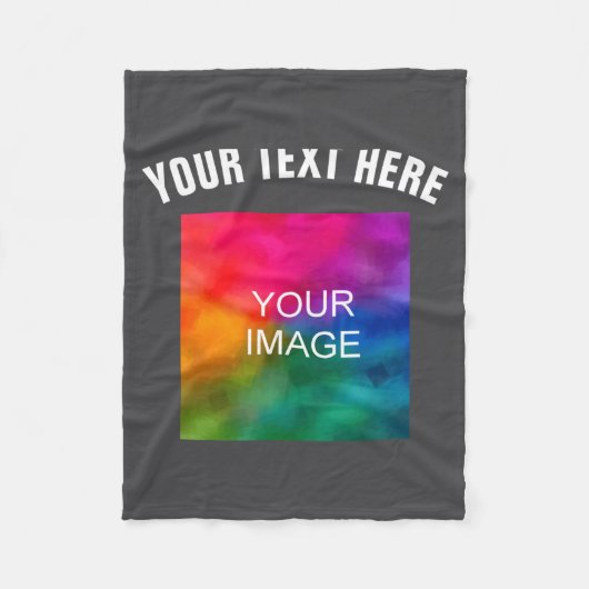Text Upload Photo Template Boys Kids Modern _1  Fleece Deken (Voorkant)