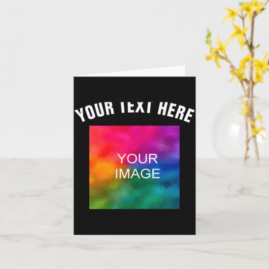Text Upload Photo Template Boys Kids Modern _1  Kaart (Gele Bloem)