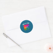 Text Upload Photo Template Boys Kids Modern _1  Ronde Sticker (Envelop)