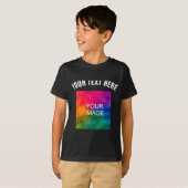 Text Upload Photo Template Boys Kids Modern _1 T-shirt (Voorkant volledig)