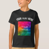 Text Upload Photo Template Boys Kids Modern _1  T-shirt (Voorkant)