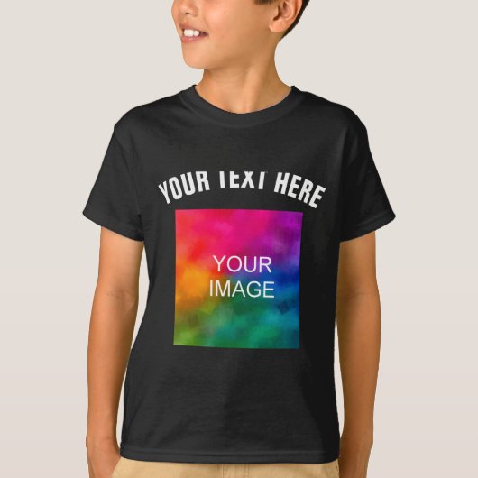 Text Upload Photo Template Boys Kids Modern _1 T-shirt (Voorkant)