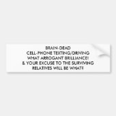 TEXTEREN/RIJDEN VAN CELLEN MET BRAANDODE TEKST: WA BUMPERSTICKER (Voorkant)