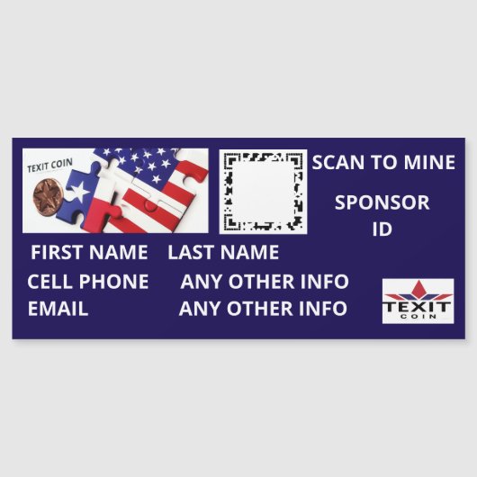 Texticoin Scan naar mijn QR-code magneet (Voorkant)