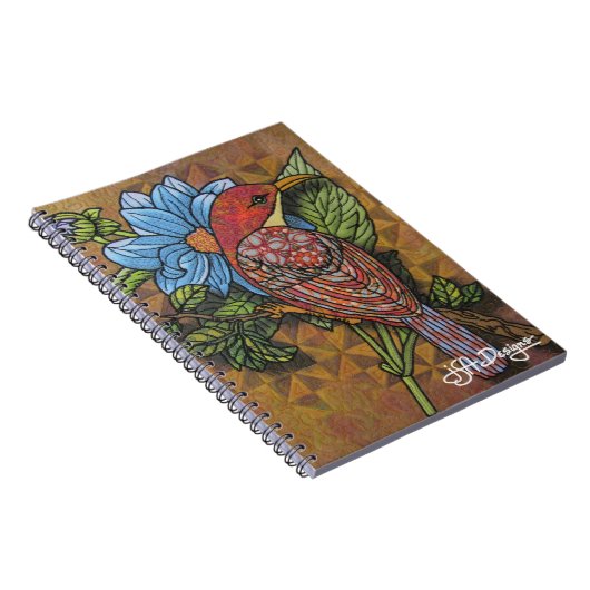 Textiel Art Bird Notebook Notitieboek (Rechterzijde)