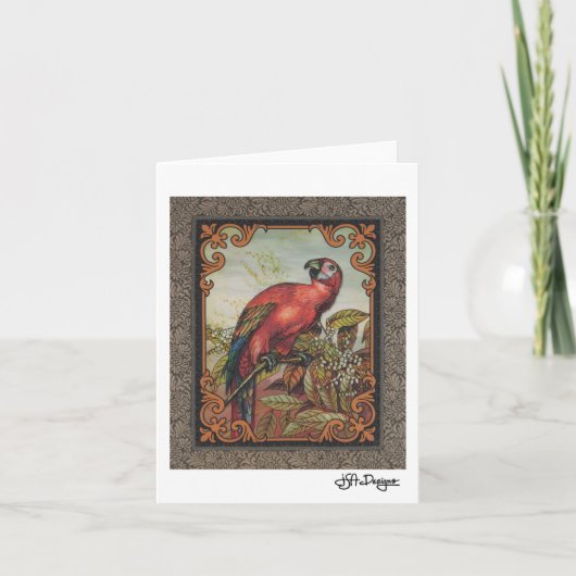 Textiel Art Bird Notecard Kaart (Voorkant)