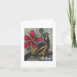 Textiel Art Bird Notecard Kaart