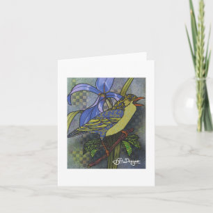 Textiel Art Bird Notecard Kaart