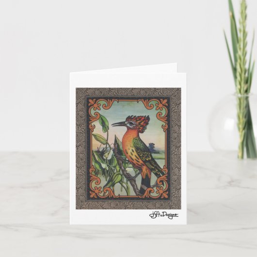 Textiel Art Bird Notecard Kaart (Voorkant)