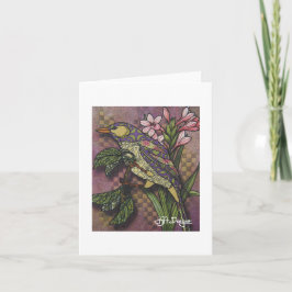 Textiel Art Bird Notecard Kaart