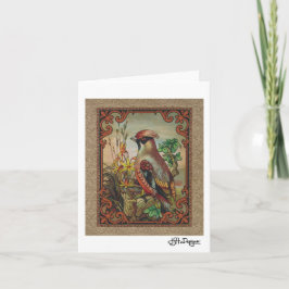 Textiel Art Bird Notecard Kaart
