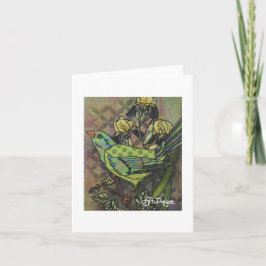 Textiel Art Bird Notecard Kaart