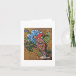 Textiel Art Bird Notecard Kaart