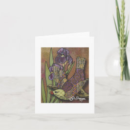 Textiel Art Bird Notecard Kaart