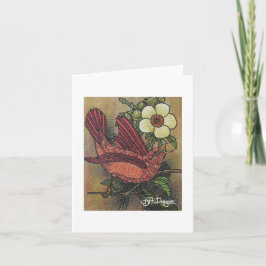 Textiel Art Bird Notecard Kaart