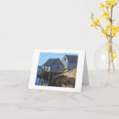 Textiel Art Boat Notecard Kaart (Gele Bloem)