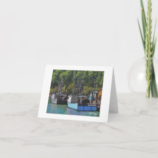 Textiel Art Boat Notecard Kaart