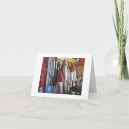 Textiel Art Boat Notecard Kaart