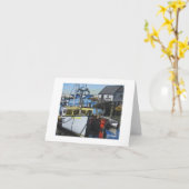 Textiel Art Boat Notecard Kaart (Gele Bloem)