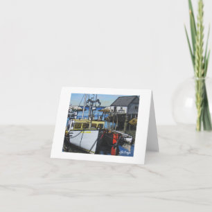Textiel Art Boat Notecard Kaart