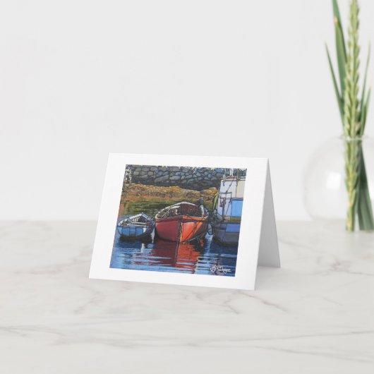 Textiel Art Boat Notecard Kaart (Voorkant)