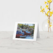 Textiel Art Boat Notecard Kaart (Gele Bloem)