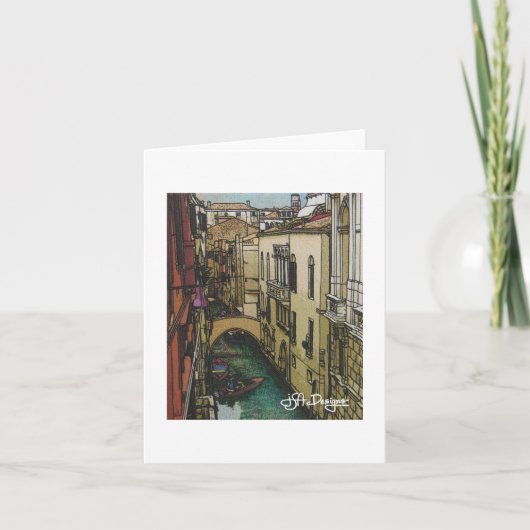 Textiel Art Venice Notecard Kaart (Voorkant)