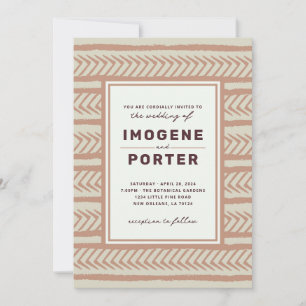 Textiel bruiloft kaart