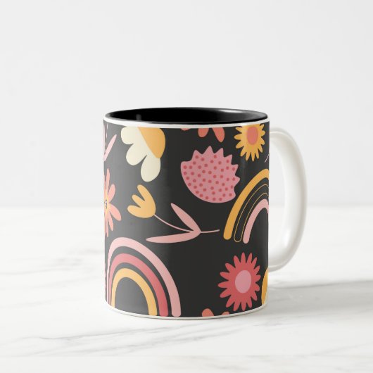 Textiel kleur print Gift Koffie Mok (Voorkant rechts)