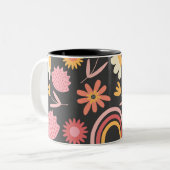 Textiel kleur print Gift Koffie Mok (Voorkant links)