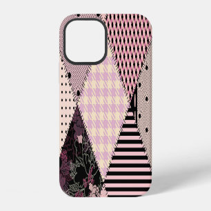 Textiel lingerie: patchwork vintage patroon iPhone 12 hoesje