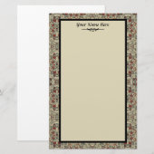 textiel met bloemen en vogels briefpapier (Voorkant / Achterkant)