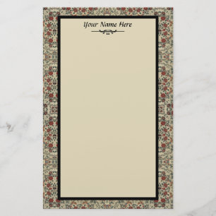 textiel met bloemen en vogels briefpapier