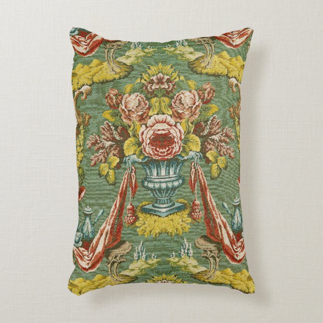 Textiel met een herhalend bloemmotief decoratief kussen (Voorkant(Verticaal))