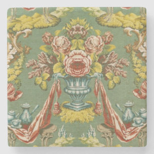 Textiel met een herhalend bloemmotief stenen onderzetter