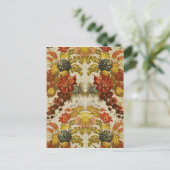 Textiel met een herhalend bloempatroon briefkaart (Staand voorkant)