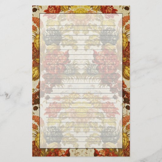 Textiel met een herhalend bloempatroon briefpapier (Voorkant)