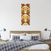 Textiel met een herhalend bloempatroon canvas afdruk (Insitu (Slaapkamer))