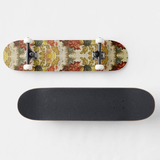 Textiel met een herhalend bloempatroon persoonlijk skateboard (Horizontaal)